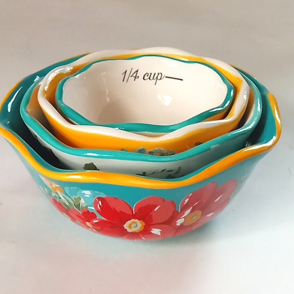 Set Of 4 Floral Ceramic Measuring Cups - Picture 8 of 16